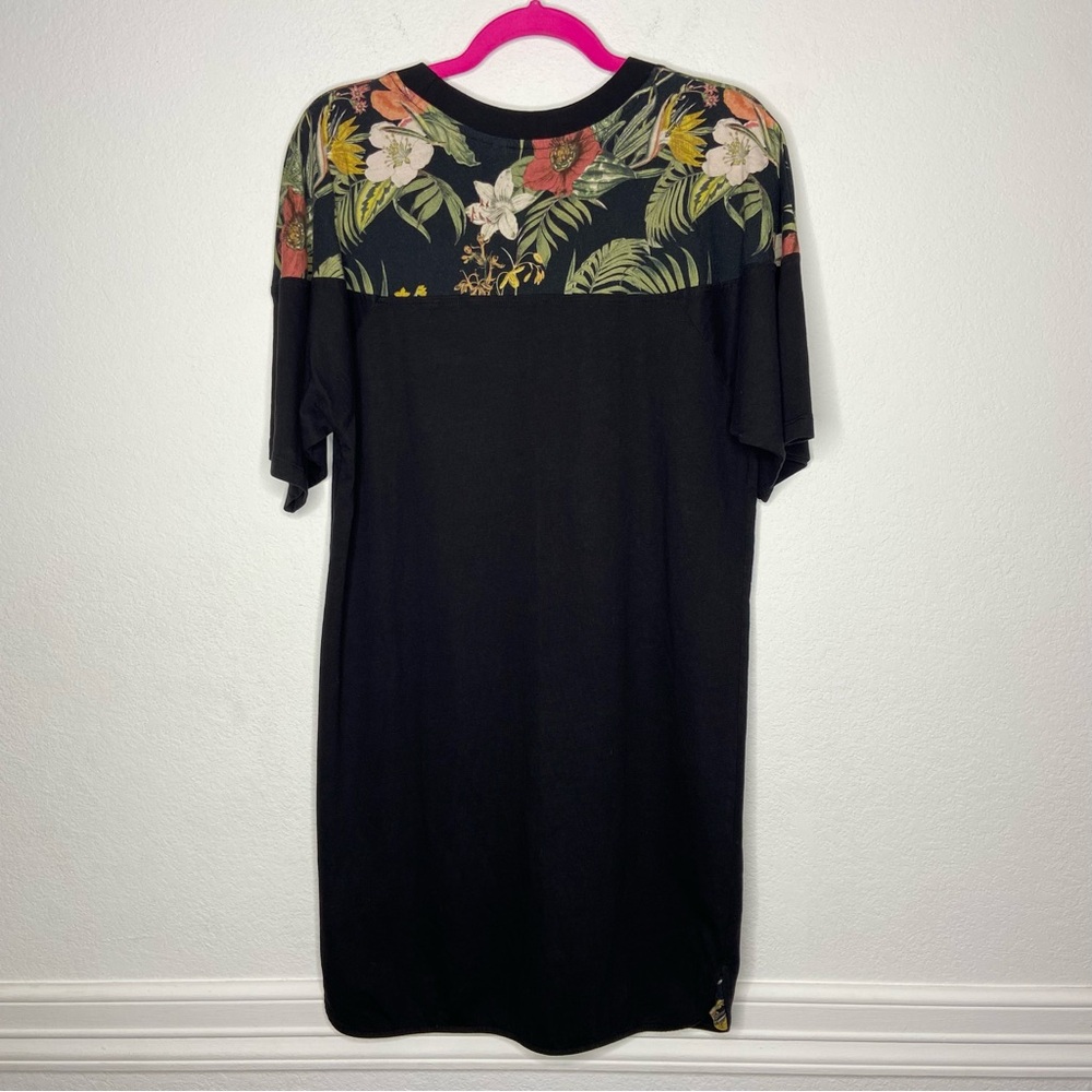 Rebecca Minkoff Black Palm Leaves Print T-Shirt Dress Size S - Picture 2 of 7